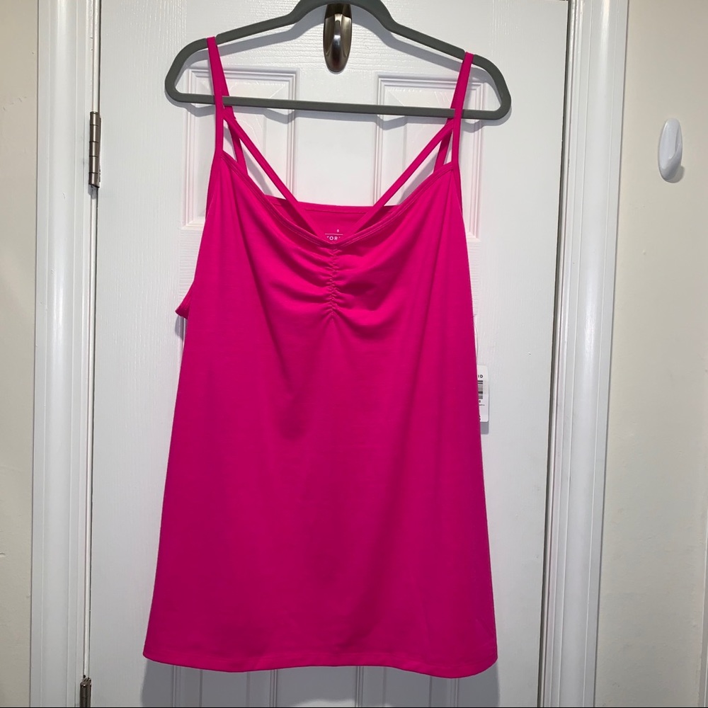 NEW! TORRID Cinch Front Strappy Cami Hot Pink, NWT